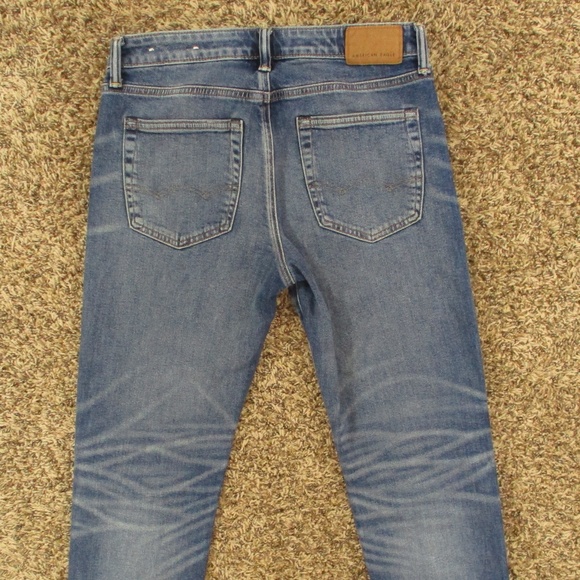 American Eagle Jeans Men's 31x30 Dark Wash Slim Straight Airflex Denim - Picture 4 of 10